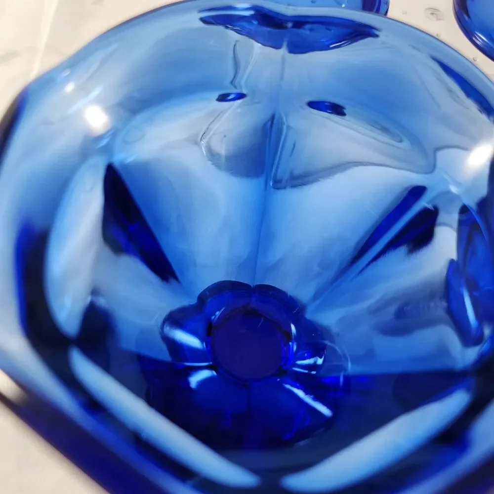 Set of 4 Anchor Hocking Cobalt Blue Glass Sherbert Dessert Ice Cream Dish Footed